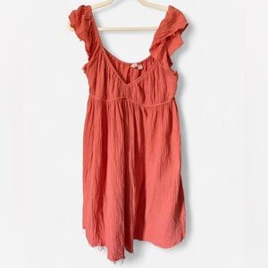 Roxy orange Coral babydoll dress with cap sleeves